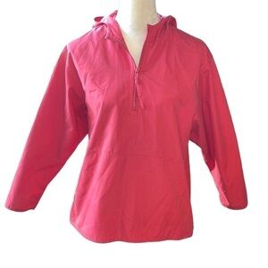 Casual Corner Annex women’s coral all weather hooded pullover Size Large petite